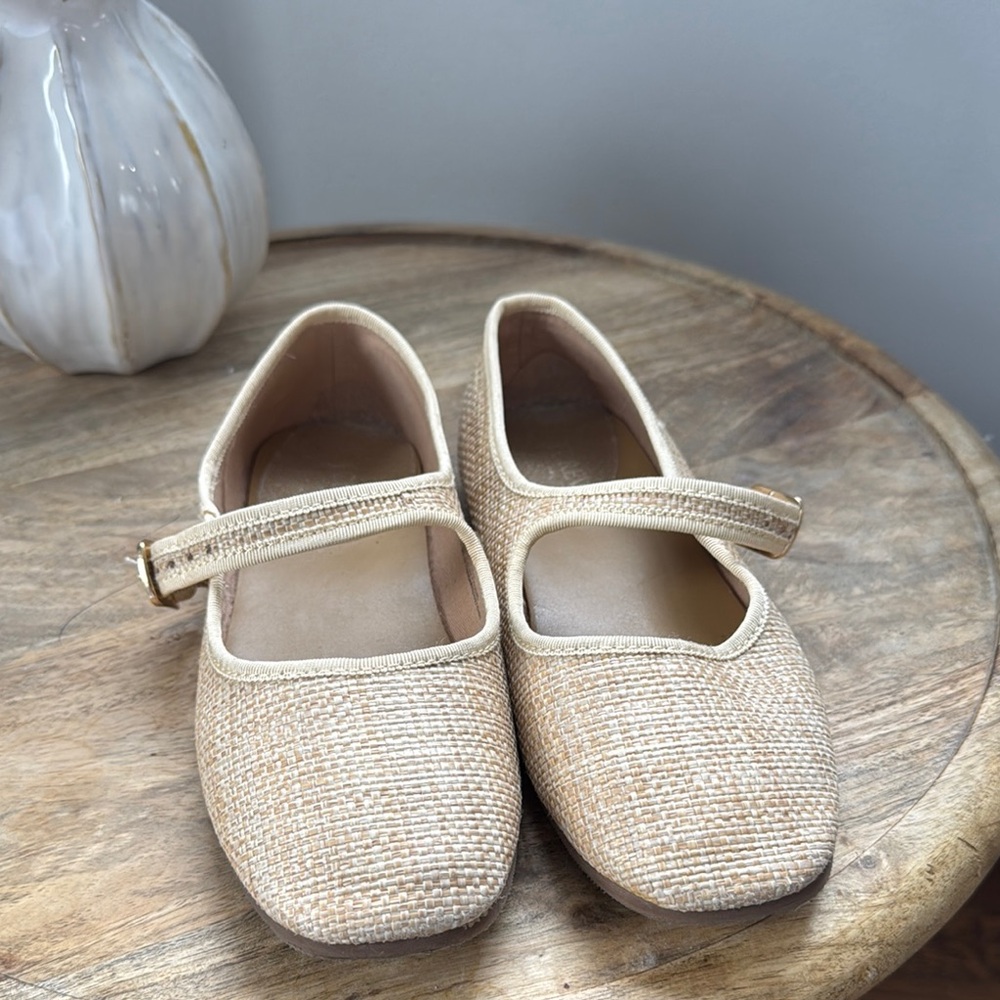 Beige Kids Mary Jane Shoes
